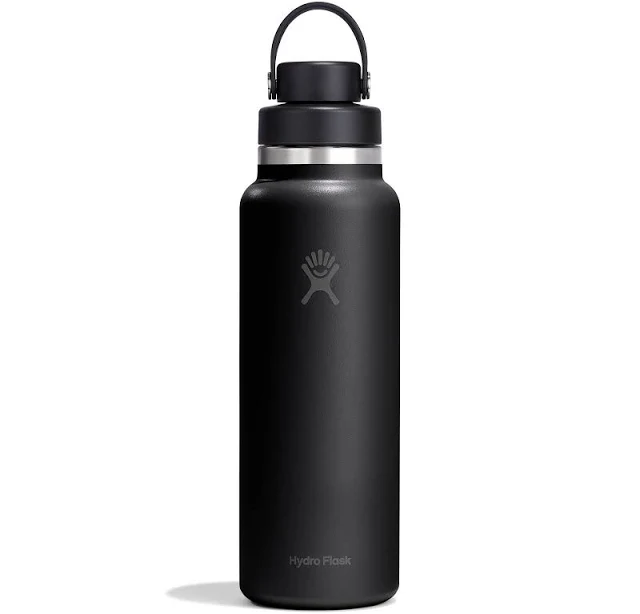 Hydro Flask 40 oz Wide Mouth Reusable Bottle with Flex Cap in Black