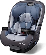 Grow and Go All-in-One Slim Convertible Car Seat, Rear Facing, 5-40 lbs, Forward Facing (30–65 lbs), High Back Booster Seat 40-100 pounds, Alaskan Blue