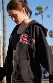 John Galt Black Christy New York Full Zip Hoodie | PacSun