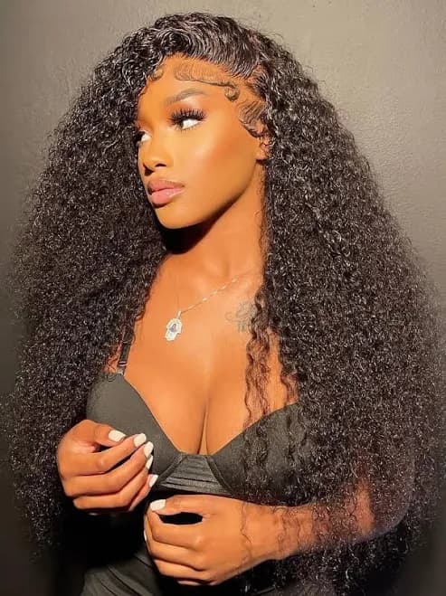 Full Density Curly Human Hair Lace Front Wig Closure