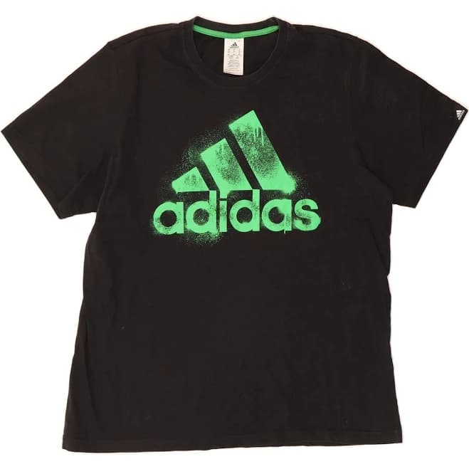 ADIDAS Mens Graphic T-Shirt Top XL Black