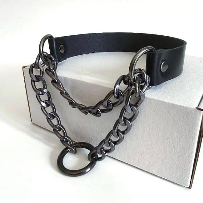 Minimal Handmade Leather Choker Necklace