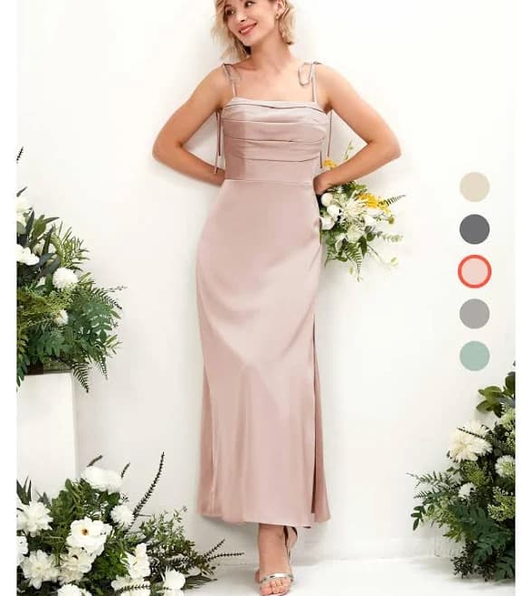 Carlyna Satin Cowl Neck Bridesmaid Dress