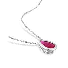 Everly Women's Ruby 14k White Gold Necklace - Walmart.com