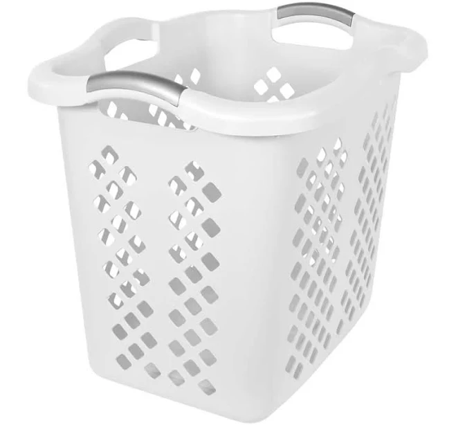 Home Logic 2 Bushel Lamper Plastic Laundry Basket with Silver Handles