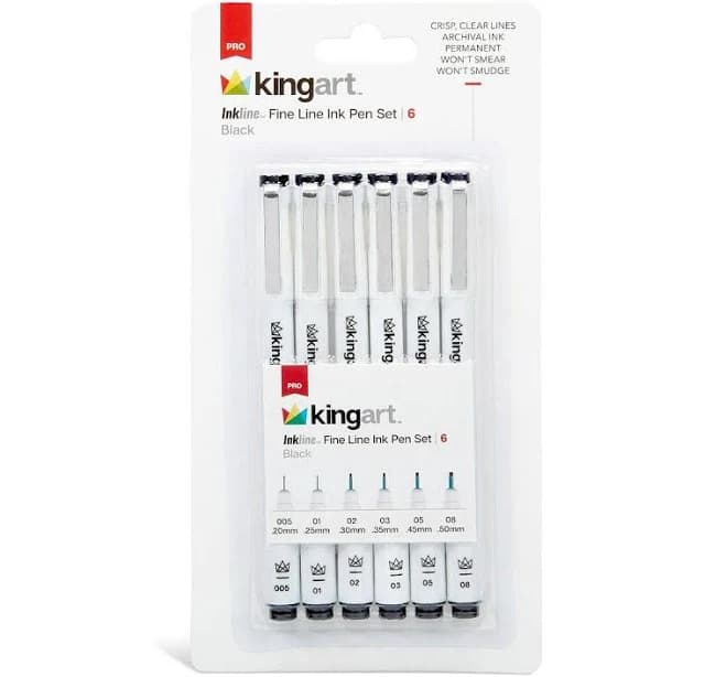 Kingart Inkline Fine Line Pen Set