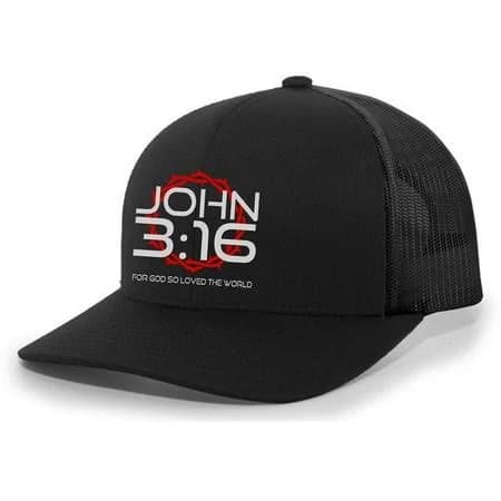 Trenz Shirt Company Men's Christian John 3:16 For Got So Loved The World Embroidered Mesh