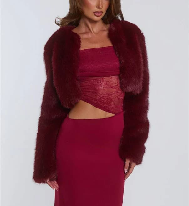 St Moritz Soirée Faux Fur Cropped Jacket