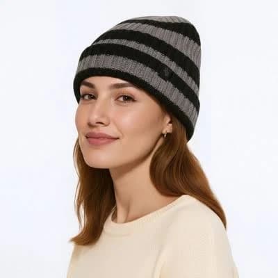 Anna-Kaci Unisex Striped Knit Beanie Hat