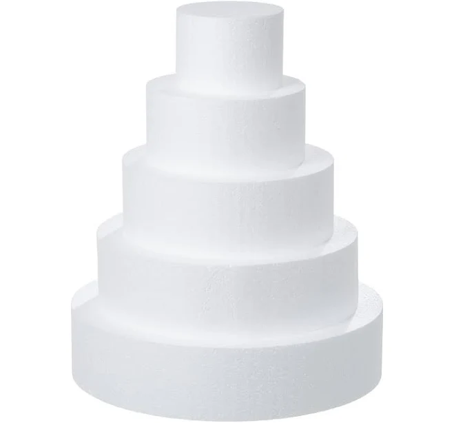 Crafare 5 Tiers Round Foam Cake Dummies Set