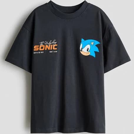 H&M Boys Oversized Sonic The Hedgehog T-Shirt