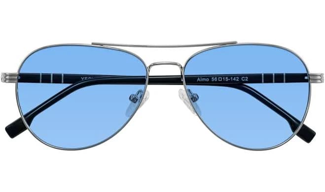 Aimo Double Bridge Metal Aviator Sunglasses