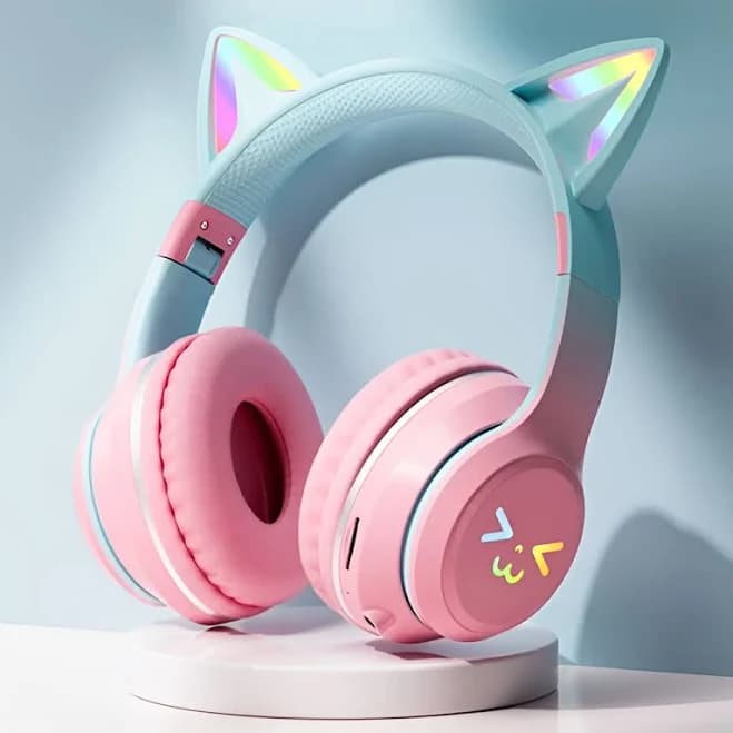Cat Ears Colorful Glow Wireless Headset