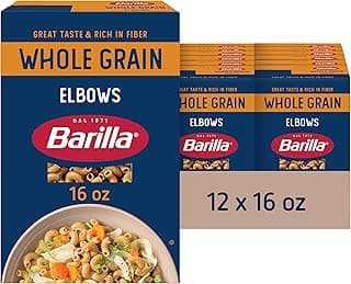 Whole Grain Pasta Elbows, 16 oz. Box (Pack of 12) - Non-GMO, Made With 100% Whole Grain Durum Wheat - Great Source of Fiber