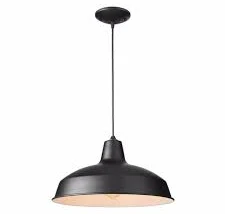 1-Light Light Green Warehouse Pendant with Metal Shade