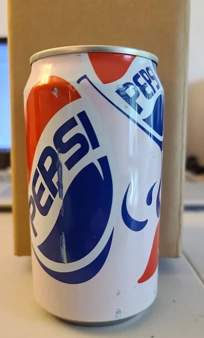 Empty 1990s Retro Vintage Aluminum Pepsi Cool Blue Can Summer (b21)d