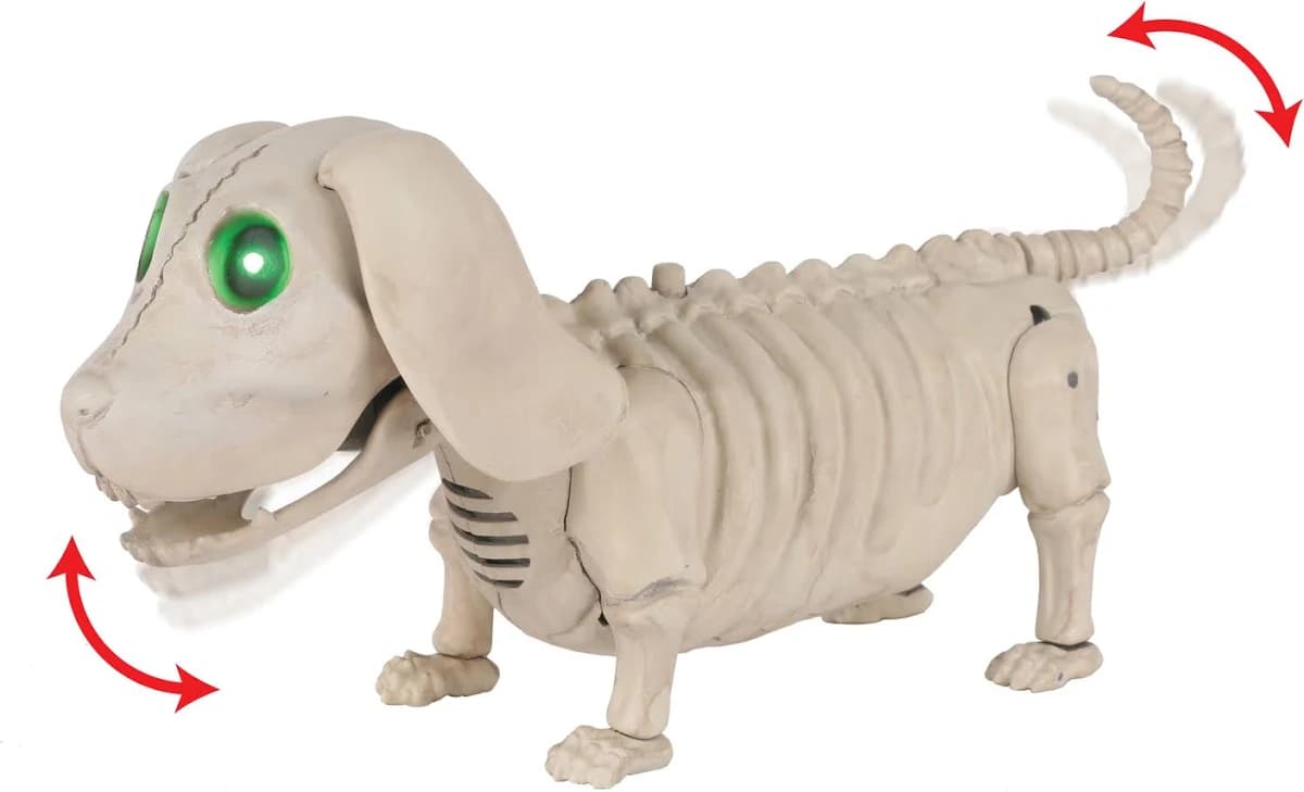 Seasons W81888 Prelit Animated Wiener Dog Skeleton Halloween Decor