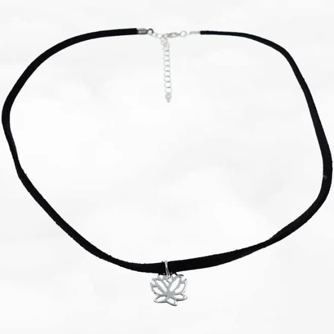 Silver Lotus Choker Necklace