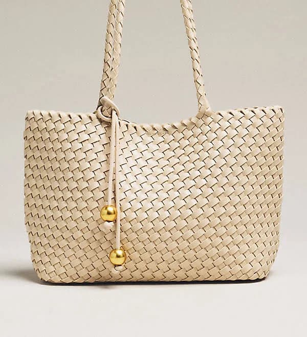 Anthropologie Slouchy Mini Woven Tote Bag