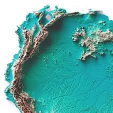 South America Elevation Map - Spectral Edition - Modern Flat Shaded Relief Print - Etsy Canada