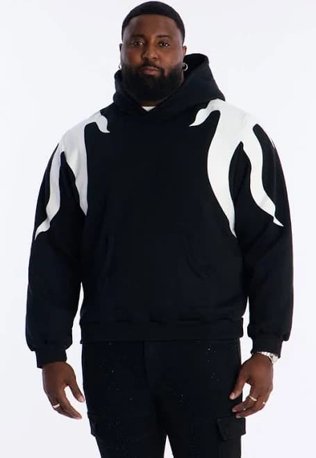 Fashion Nova Men's Fire Patched Hoodie