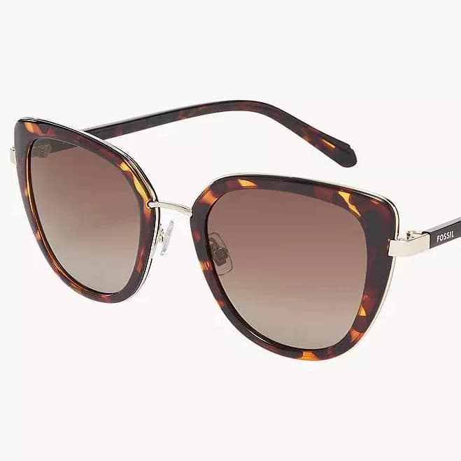 Fossil Women's Josie Cat Eye Sunglasses - Tortoise