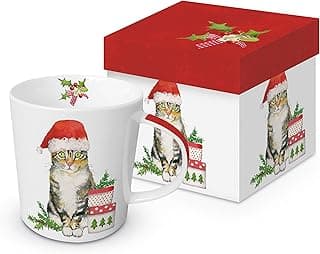 Paperproducts Design Christmas Kitty Gift-Boxed Mug, 13.5-Ounce, New Bone China, Multicolor