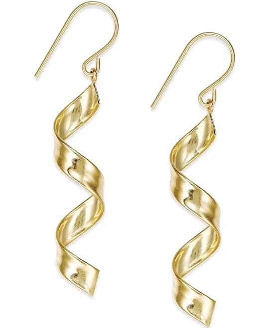 Macy's Women's 10K Gold Swirl Drop Earrings