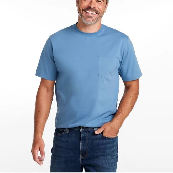 Men's l.l.bean Carefree Non-Shrink Tee with Pocket Traditional Fit