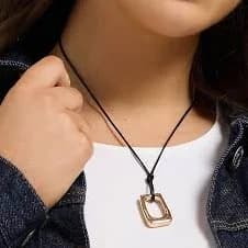 Yours Women's Abstract Metal Pendant Necklace