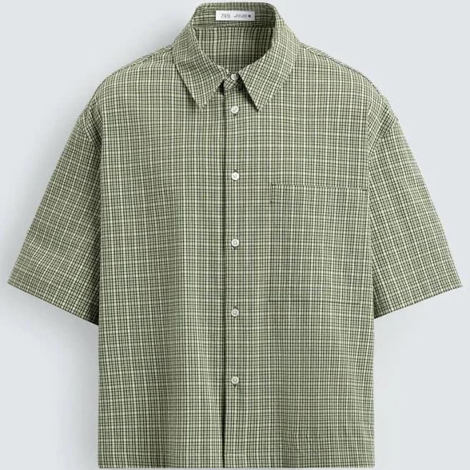 Zara Men's Plaid Boxy Fit Shirt