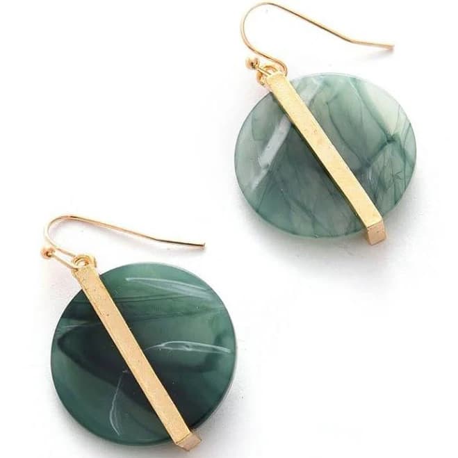 Sohi Women's Textured Circular Drop Earrings