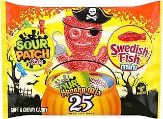 & SWEDISH FISH Mini Halloween Candy Variety Pack, 25 Trick or Treat Bags