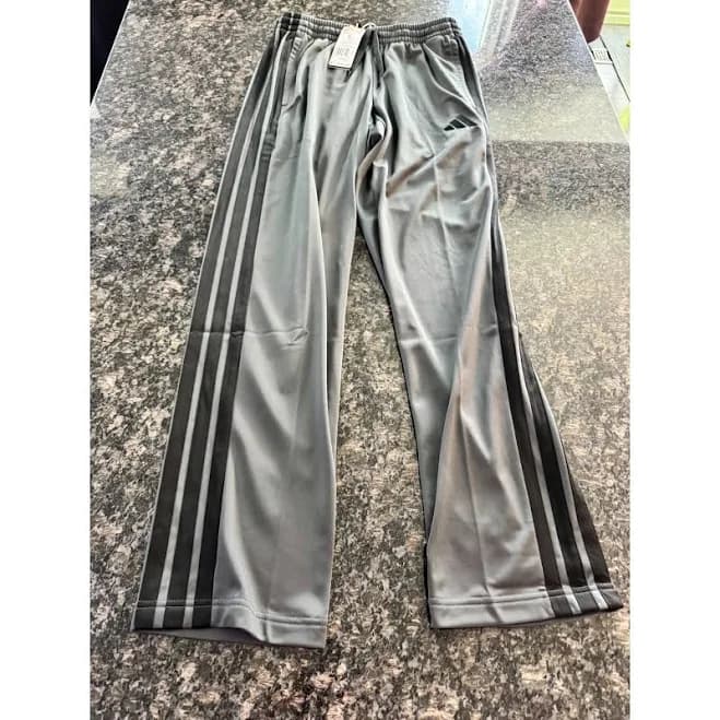 Adidas Originals 3 Stripes Track Pants Mens Grey Black Stripes Joggers