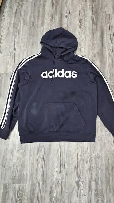 Adult Adidas Men's Essential 3 Stripe Logo Hoodie