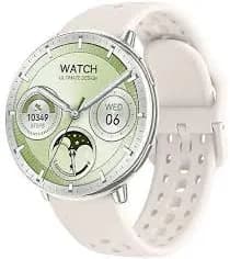 Ecocleanpath Smartwatch HD21 Ultra Light 27g GPS Sports Tracker, AMOLED Display, Heart Rate & Sleep Monitor (White)