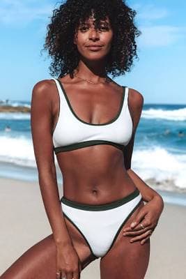 Kamoni Scoop Neck Wide Strap High Leg Cut Bikini