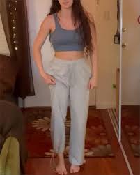 TURBOFIT Women's Casual Baggy Sweatpants High Waisted Straight Leg Pants Solid Drawstring Waist Wide Leg Sweatpants, #1grey, Medium : Amazon.sg: Fashion