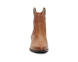 Lucky Brand Z5215* Womens Latte Brown Leather Hadrya Western Booties Size 9 M | eBay