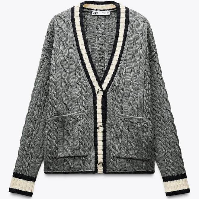 Zara Women's Piped Seams Knit Jacket