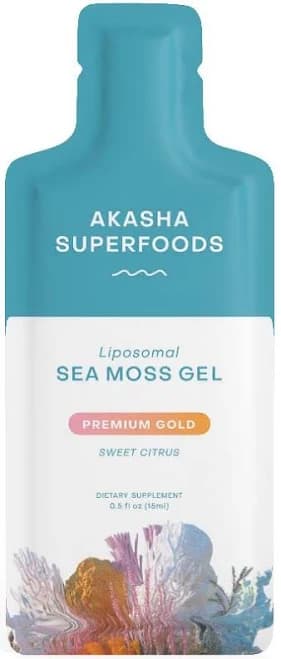 Akasha Superfoods Premium Gold Liposomal Sea Moss Gel Sweet Citrus Supplement