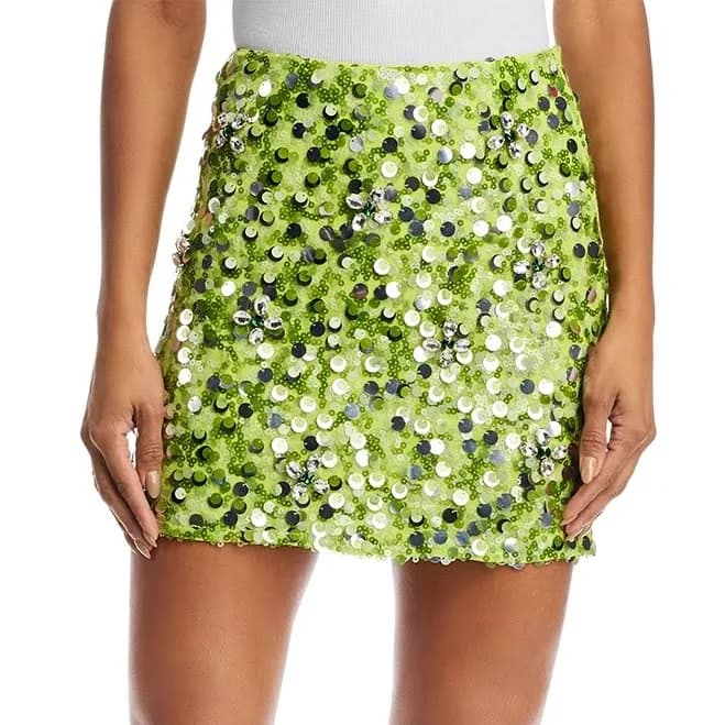 Aqua Women's Sequin Mini Skirt