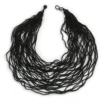 Chunky Glass Bead Bib Necklace