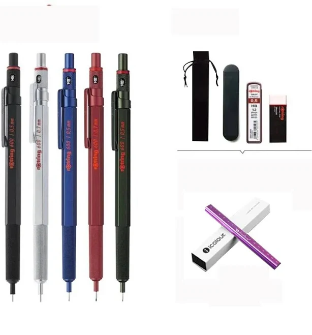 Rotring 600 Mechanical Pencils 0.5mm 0.7mm All Metal Low Center of Gravity Automatic Pencil