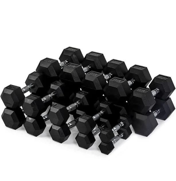 Titan Fitness Rubber Coated Hex Dumbbells