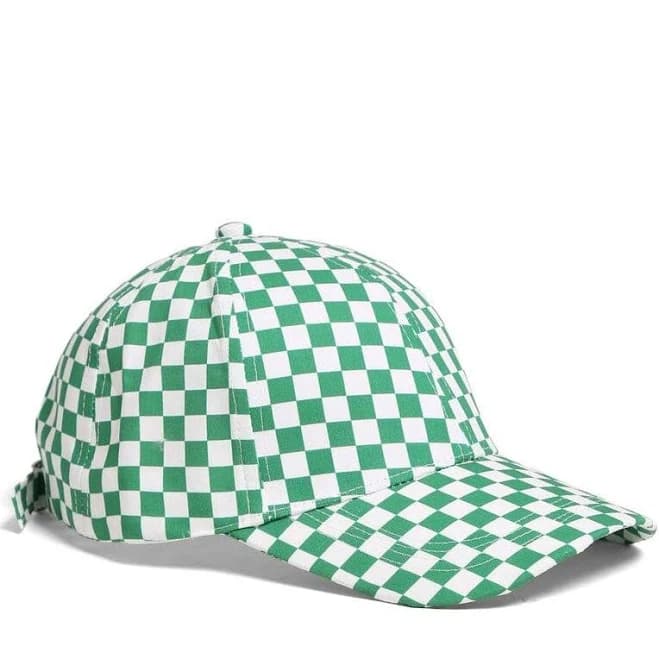 Checkered Cotton Baseball Cap