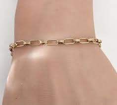 14K Gold DOUBLE PAPERCLIP LINK BRACELET 7" Vintage | eBay