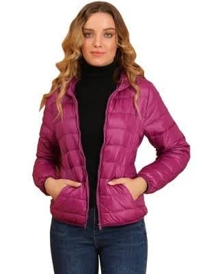 Allegra K Women's Hooded Packable Down Jacket