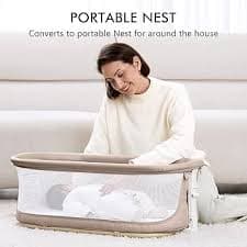 Amazon.com: ANGELBLISS 3 in 1 Baby Bassinet, Rocking Bassinets Bedside Sleeper with Calming Motion, Portable Nest for Newborn Infant, Breathable Mesh (Khaki) : Baby
