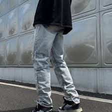 Men Ripped Straight Leg Jean Destroyed Slim Fit Denim Pants Washed Cargo Distressed Mens Jeans (Blue,Small) at Amazon Men's Clothing store
